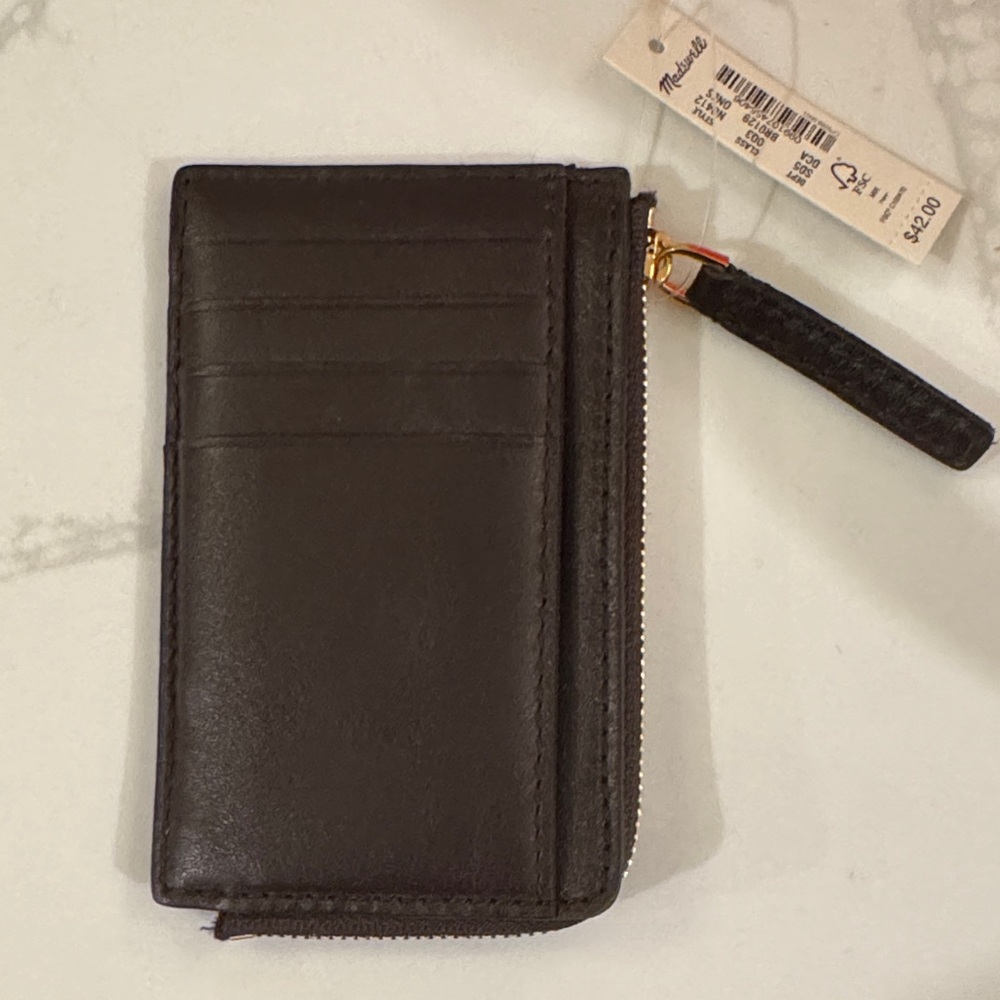Madewell Black Leather Zip Wallet